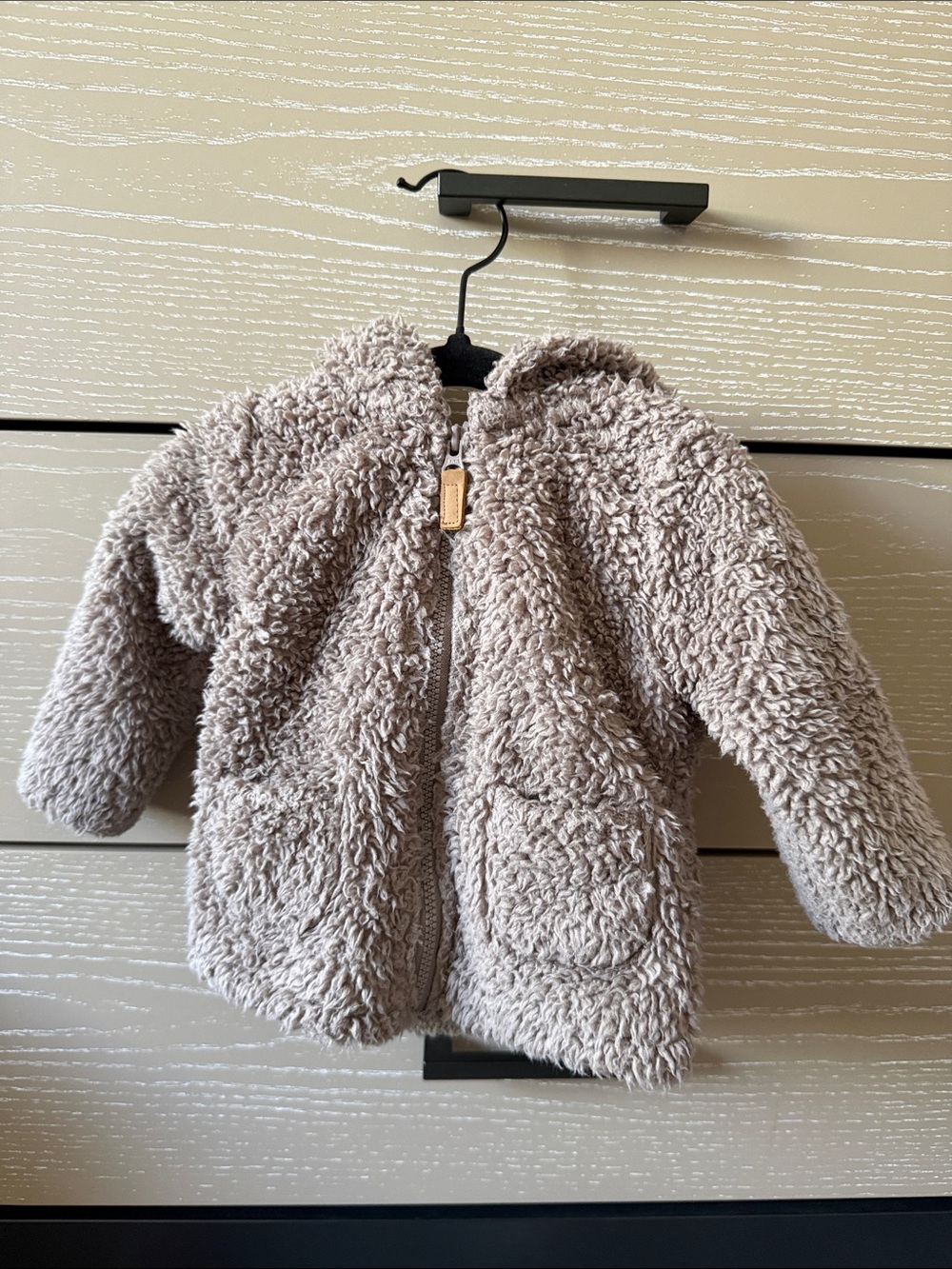 Carter's Plush Sherpa Zip Hoodie Jacket - Taupe
